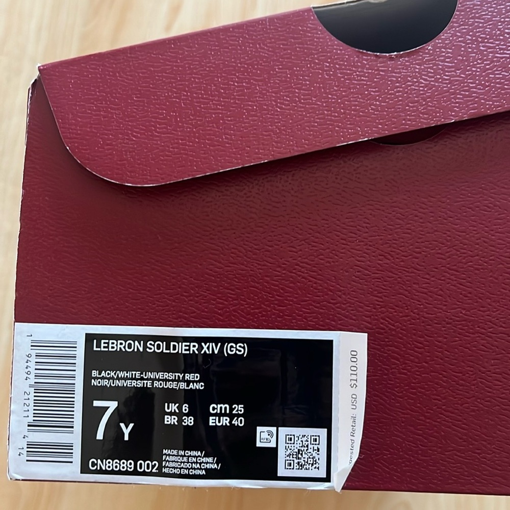 Lebron Soldier XIV black/white/red. Men’s 7.